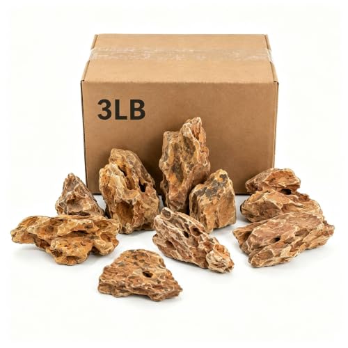 Natural Dragon Stones 3lb, Aquarium Aquascaping Rocks（2-5 inch） | Aquascaping Stone for Fish Tank,Terrariums,Paludariums,Reptile Enclosures & Gardens,Landscaping Rocks - color: Dragon Stone, size: 3Lb (2-5 inch)
