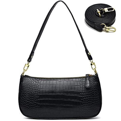 Small Tote Shoulder Bags Purses for Women Retro Classic Crossbody Bags Cute Clutch Purse and Handbag - color: 0-1-black