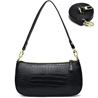 Small Tote Shoulder Bags Purses for Women Retro Classic Crossbody Bags Cute Clutch Purse and Handbag - color: 0-1-black
