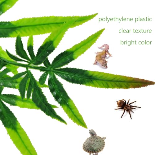 Hamiledyi 3 PCS Reptile Plants Terrarium Hanging Plant | Artificial Leaves, Reptile Hide, Suction Cup, For Bearded Dragon Hermit Crab Lizard Snake Geckos Chameleon - color: 3pcs Ivy Plant