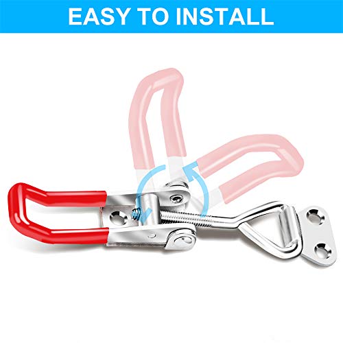 Vicuna R 6 Pack Toggle Latch Clamp 4001, Adjustable Toggle Clamp Latch | 330Lbs Holding Capacity, Quick Release Hasp Clamps, Heavy Duty Pull Latches for Lid Jig, Tool Box Case, Smoker, 24PCS Screws - style: 4001-6PK