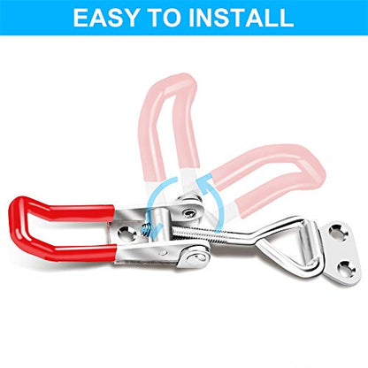 Vicuna R 6 Pack Toggle Latch Clamp 4001, Adjustable Toggle Clamp Latch | 330Lbs Holding Capacity, Quick Release Hasp Clamps, Heavy Duty Pull Latches for Lid Jig, Tool Box Case, Smoker, 24PCS Screws - style: 4001-6PK
