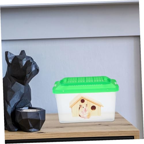 Luxshiny 2pcs Portable Handheld Critter Keeper Turtle Terrarium Pet Container Medium Plastic Reptile Carrier Suitable for Travel and Breeding