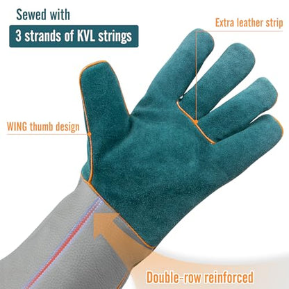 BEETRO 932℉ Heat Resistant Forge/Mig/Stick Welding Gloves for Oven/Grill/Fireplace/Furnace/Stove/Pot Holder/Wood Burner