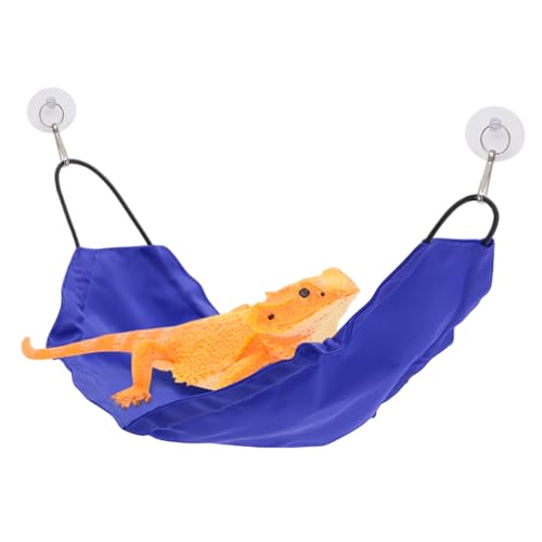 Bearded Dragon Hammock, Lizard Hammock with Suction Cups Hooks, Bearded Dragon Tank Accessories, Reptile Lounger for Geckos, Blue, 1 Set - color: Blue
