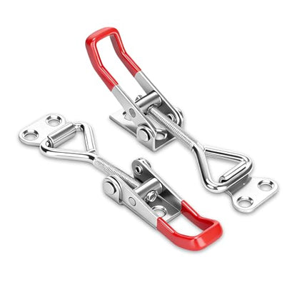 2 Pack Adjustable Toggle Latch 4001, Quick Release Toggle Clamp with 220lbs Capacity for Freezer, Toolbox, Smoker, Cabinet & Storage Case (Screws Not Included)