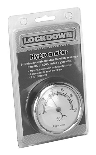 Lockdown Vault Hygrometer for Monitoring Humidity and Moisture Control in Gun Vault, Safe, Storage