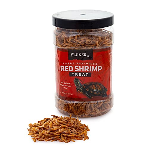 Fluker's All Natural Large Sun-Dried Red Shrimp, High Protein Treats, Aquatic Turtle Food, Great for Aquatic Frogs, Tegus, Monitors, and Tropical Fish, 10 oz - size: 10 Ounce (Pack of 1)