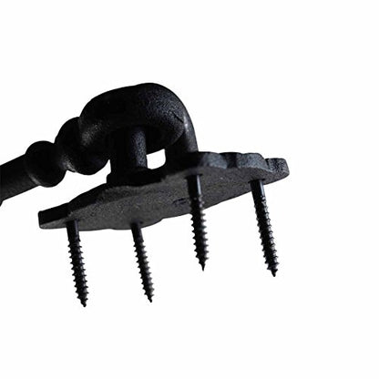Renovators Supply Manufacturing Door Latch Lock 5.5 in. Black Wrought Iron Hook and Eye Latch for Door with Mounting Hardware - size: 5.5-inch