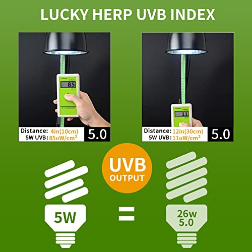 LUCKY HERP Mini UVA UVB Reptile Light 5.0 5W, UVB Bulb for All Tropical and Sub Tropical Reptiles, Compact Fluorescent Reptile UVB Bulb for Chameleons, Turtle, Gecko, Lizard, etc. - style: UVB5.0 5W