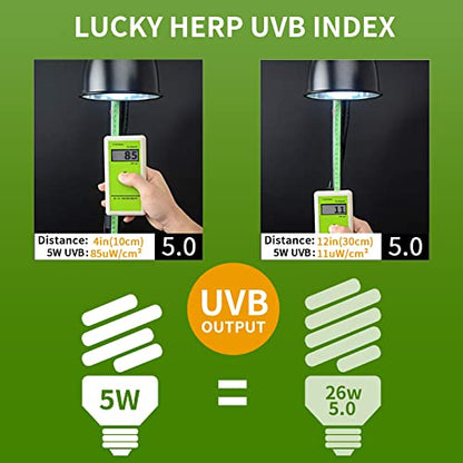 LUCKY HERP Mini UVA UVB Reptile Light 5.0 5W, UVB Bulb for All Tropical and Sub Tropical Reptiles, Compact Fluorescent Reptile UVB Bulb for Chameleons, Turtle, Gecko, Lizard, etc. - style: UVB5.0 5W