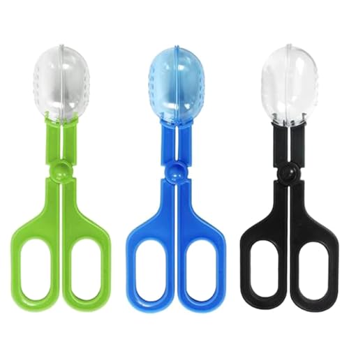 3pcs Reptile Feeding Clamps: Reptile Poop Scoop - Lizard Feeding and Cleaning Tool - Plastic Scoop for Tortoise Lizard Frog and Other Small Animals