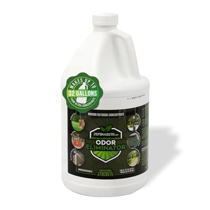 ZERO WASTE USA Odor Eliminator Ultra Concentrate - 1 Gallon | - Commercial Strength Enzyme Cleaner - Eliminates odors from Any Organic Matter - Makes up to 32 Gallons - size: 128 Fl Oz (Pack of 1)