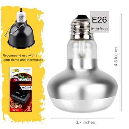Reptile Heat Lamp, 2 Pack 75W Intense Basking Bulbs Light for Reptiles, UVA Daylight Basking Light for Bearded Dragon, Lizard, Gecko,Turtle, Reptile Heat Bulb