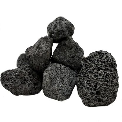 Tfwadmx 10 Pcs Aquarium Black Lava Rock Fish Tank Volcanic Pumice Stones for Betta Fish Shrimp (1.96''-3.14'') - color: Black, size: L:2''-3.2''
