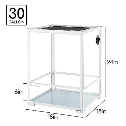 30 Gallon Reptile Tank 18" x 18" x 24" Reptile Terrarium, Full View Glass Terrarium Tank with Double Hinge Door for Reptiles Amphibians, Bearded Dragon Gecko Lizard Snake - size: 18" x 18" x 24"