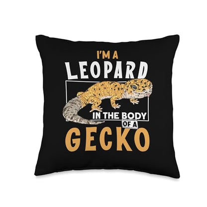 Leopard Gecko Food Starter Kit Habitat Pet Leopard Gecko Throw Pillow - size: 16x16