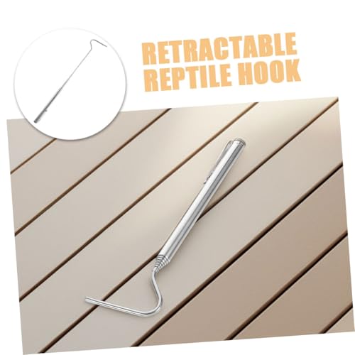 Retractable Reptile Hook Stainless Steel Tool for Safe Snake Control and Exotic Animal Management Portable and Easy Storage