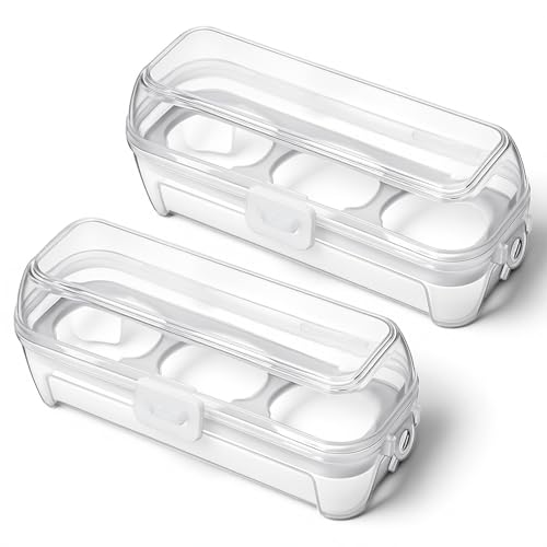 2 PCS Camping Egg Container Boiled Egg Carrier Camping Eggs Carrier Container Hard Eggs Storage Bag Case for Outdoor, Hiking, Kitchen, Refrigerator, Trekking