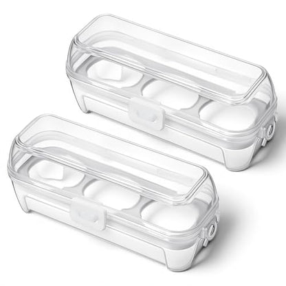 2 PCS Camping Egg Container Boiled Egg Carrier Camping Eggs Carrier Container Hard Eggs Storage Bag Case for Outdoor, Hiking, Kitchen, Refrigerator, Trekking