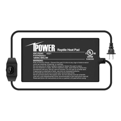 iPower Reptile Heat Mat Under Tank Warmer 4W/8W/16W/24W Terrarium Heater Heating Pad with Temperature Adjustable Controller Knob, Digital Thermometer and Hygrometerf or Amphibian, Multi Sizes - size: 4 X 7 Inch, style: 1 Pack with Adjustable Knob