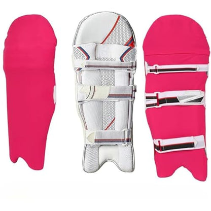 KNK Cricket Batting Pad Covers, Universal Youth and Adult Fit, Pair - color: Pink