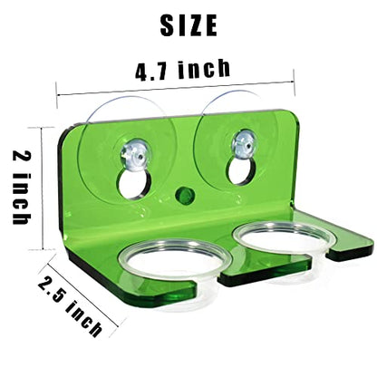 Crested Gecko Feeding Ledge, 10Pcs 0.5oz Reptile Food Water Bowls | Strong Suction Cup Acrylic Feeder, Easy Clean, Fits Leopard Gecko Chameleon Lizard Terrarium Habitat