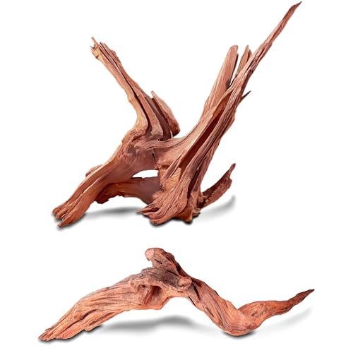 Natural Wood Driftwood for Aquarium Fish Tank Decor,Assorted Driftwood Trunk Branch for Reptile Tank Decor (MOP-ZYM Driftwood+Branch (8 to12 Inch)-Pack of 2) - color: MOP-ZYM Driftwood+Branch (8 to12 Inch)-Pack of 2