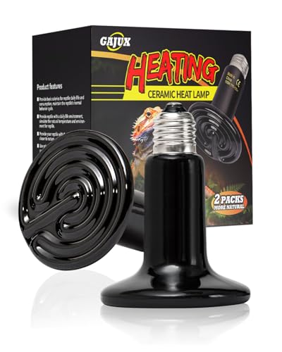 100W Ceramic Heat Emitter, 2 Pack Reptile Heat Bulbs, Ceramic Heat Lamp for Reptiles, Amphibian, Chicken, Dog, Cat, Snake, Chicken