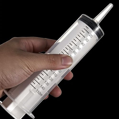 2 Pack 150ml Large Syringes Big Syringes, Large Garden Syringe for Scientific Labs, Measuring, Watering, Refilling (150 ML) (150 ML（3 PCS）) - size: 150 ML（3 PCS）