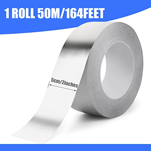 Romeda Aluminum Tape, 2 Inch x 164 Feet, Silver, 3.9 Mil, Heavy Duty, Heat & UV Resistant, HVAC & Ductwork - size: 2 inch x 164 Ft