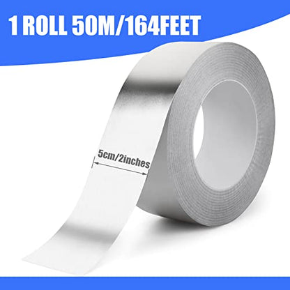 Romeda Aluminum Tape, 2 Inch x 164 Feet, Silver, 3.9 Mil, Heavy Duty, Heat & UV Resistant, HVAC & Ductwork - size: 2 inch x 164 Ft