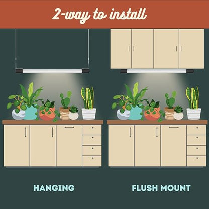 4FT LED Succulent Terrarium Plant Grow Light Linkable Full Spectrum Daylight with Enhanced 660nm Red and 450nm Blue LightTech Indoor Lighting Fixture (4 FT) - size: 4 FT
