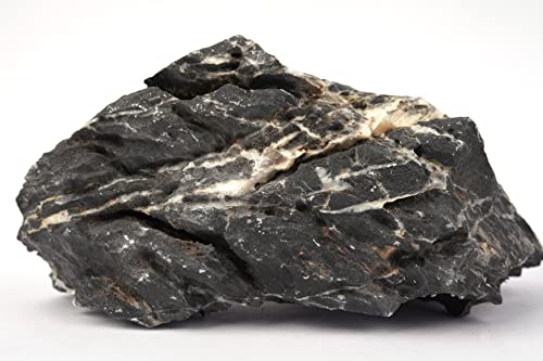Dark Seiryu Stone Aquascaping Rock 36lb Planted Aquarium Iwagumi | Dark veined texture; iwagumi, planted aquascape - size: 09 Dark Seiryu Stones(3-11inch,36lbs)