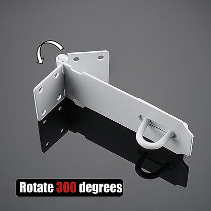 JQK Door Hasp Latch Lock, 5 Inch 304 Stainless Steel Safety Packlock Clasp Thickness 1.9 mm, Matte White, DL130-WH - size: 5Inch-White