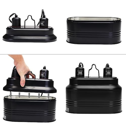Aiicioo Dual Reptile Light Fixture - Bearded Dragon Light Fixture Double Reptile Heat Lamp Dome Max 160 Watt Terrarium UVB Reptile Light for Turtle Tank Vivarium Hermit Crab - size: Dual Lamp Fixture 160W