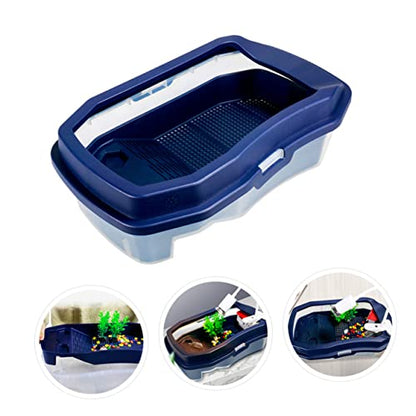 Abaodam 1Pc Tortoise Tortoise Breeding Case with Drying Platform Turtle Tank for Water and Land Use for Aquatic Pets Like Turtles Frogs and Lizards