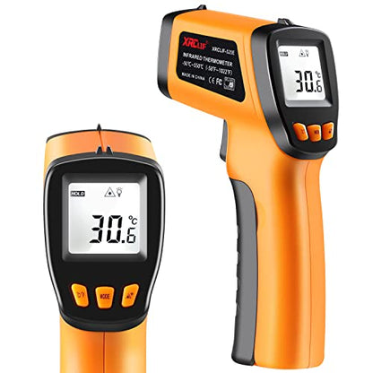 Laser Thermometer Infrared Temp Gun with Self Calibration -58°F to 1022°F (-50°C to 550°C), Not for Human Digital Infrared Thermometer Pyrometer with Backlit for Kitchen Cooking Industry, Automotive - color: Yellow -58°F ~ 1022°F
