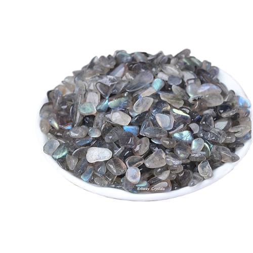 Erliway Grey Moonstone Crystal Chips Bulk for Vase Filler, 0.5 lb 7-9 mm | Natural Crushed Crystal Stone for Spell Jar, Aquarium Gravel, Reiki Healing Meditation, Jewelry Making, Resin Art, Home Décor - color: Grey Moonstone