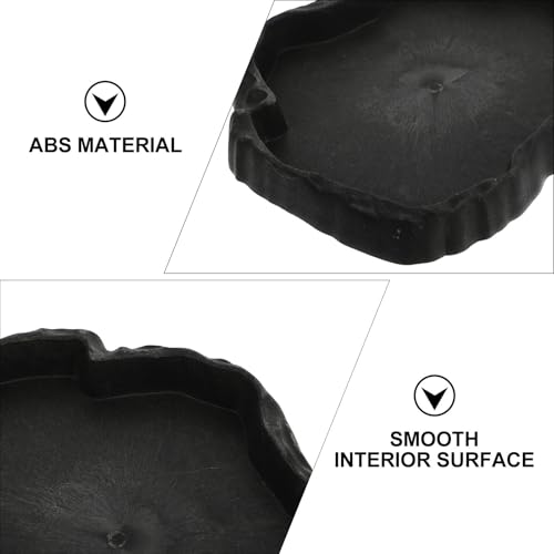 Cabilock Reptile Food and Water Bowl Gray Practical Gecko Feeder Escape-Proof Pet Feeding Dish for Lizards Frogs and Spiders in Terrariums