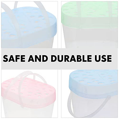 3Pcs Travel Turtle Carrier Portable Turtle Tank Terrarium Habitat Case Hamster Travel Cage Plastic Reptile Habitat Container Small Animal Carriers (Random Color)