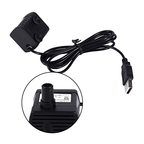 Mini Submersible Water Pump, 5V Aquarium Water Pump with USB Plug, Brushless Submersible Pump for Aquarium Fish, Pond