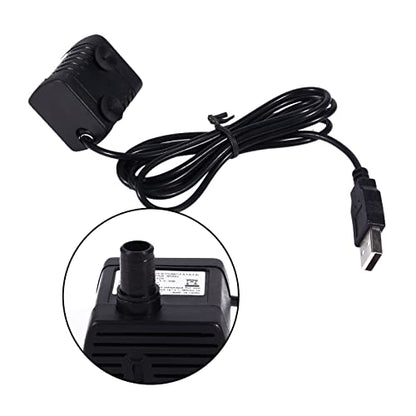 Mini Submersible Water Pump, 5V Aquarium Water Pump with USB Plug, Brushless Submersible Pump for Aquarium Fish, Pond