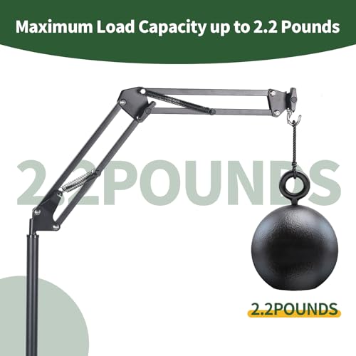 Reptile Lamp Stand, Adjustable Heat Lamp Holder, Floor Light Holder Lamp Hanging Bracket, Black Metal, for Reptile Glass Terrarium Bearded Dragon Turtles Snake and Chicks