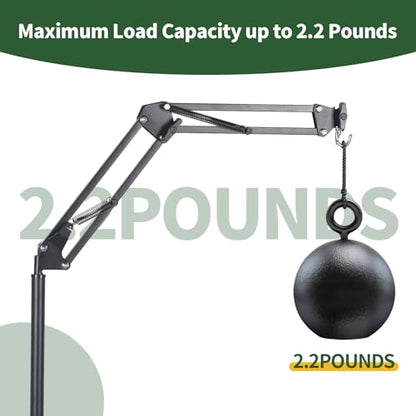 Reptile Lamp Stand, Adjustable Heat Lamp Holder, Floor Light Holder Lamp Hanging Bracket, Black Metal, for Reptile Glass Terrarium Bearded Dragon Turtles Snake and Chicks