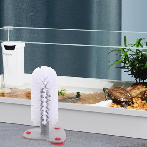 Turtle Shell Cleaning Brush with Suction Cup, Soft Bristle Turtle Back Scratcher for Aquarium Tank, 1pcs Red Suction Cup, Reptile Health Care Accessory