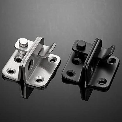 2 Set Black Flip Latches with Padlock Hole，2.36”x2.12”Slide Bolt Latch | Stainless Steel Sliding Barn Door Lock ,for bedroom,drawer,Wine Cabinet,cabinet,garage,window,pet enclosures - color: Black left open_2 Pack
