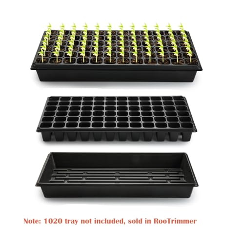 RooTrimmer Deep 72 Cell Seedling Trays, Thick Durable 72 Cell Plug Tray Big Cell Seed Trays for 1020 Flat Trays Germination (10-Pack, 21.25"×11", 2.36" Height, High) - color: Black, size: 72 Cells-Deep-10P