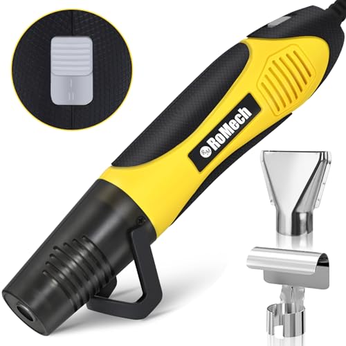 350W Heat Gun with 2 Nozzles, Dual Temp Heat Gun 400°F-660°F, Fast Heat Hot Air Gun with Overload Protection for DIY Craft Embossing Shrink Wrapping (Yellow) - color: Yellow