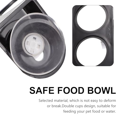 TOYANDONA Reptile Feeder with Suction Cup, Escape-Proof Worm Container and Dual-Compartment Food Bowl, Sturdy Plastic Feeding Dish for Geckos and Lizards, Terrarium Feeding Supplies